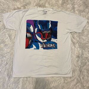 Venom T Shirt Size Large Marvel White Comic Book Shirt